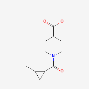 molecular formula C12H19NO3 B7487380 Methyl 1-(2-methylcyclopropanecarbonyl)piperidine-4-carboxylate 