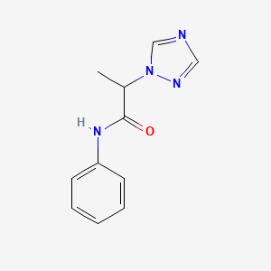 molecular formula C11H12N4O B7487432 N-phenyl-2-(1,2,4-triazol-1-yl)propanamide 