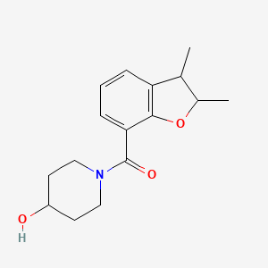 (2,3-Dimethyl-2,3-dihydro-1-benzofuran-7-yl)-(4-hydroxypiperidin-1-yl)methanone