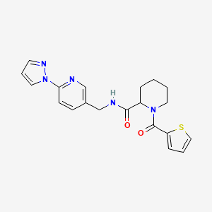 N-[(6-pyrazol-1-ylpyridin-3-yl)methyl]-1-(thiophene-2-carbonyl)piperidine-2-carboxamide