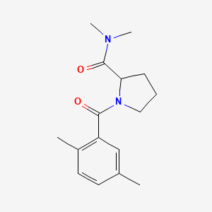 molecular formula C16H22N2O2 B7487495 1-(2,5-dimethylbenzoyl)-N,N-dimethylpyrrolidine-2-carboxamide 