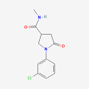 molecular formula C12H13ClN2O2 B7487514 1-(3-chlorophenyl)-N-methyl-5-oxopyrrolidine-3-carboxamide 