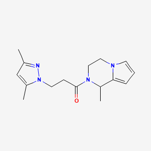 molecular formula C16H22N4O B7487550 3-(3,5-dimethylpyrazol-1-yl)-1-(1-methyl-3,4-dihydro-1H-pyrrolo[1,2-a]pyrazin-2-yl)propan-1-one 