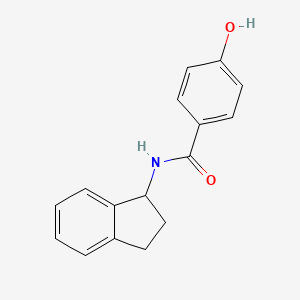 molecular formula C16H15NO2 B7487595 N-(2,3-dihydro-1H-inden-1-yl)-4-hydroxybenzamide 