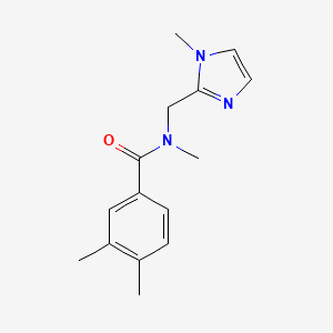 molecular formula C15H19N3O B7487596 N,3,4-trimethyl-N-[(1-methylimidazol-2-yl)methyl]benzamide 