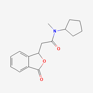 molecular formula C16H19NO3 B7487644 N-cyclopentyl-N-methyl-2-(3-oxo-1H-2-benzofuran-1-yl)acetamide 