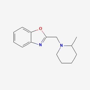 molecular formula C14H18N2O B7487650 2-[(2-Methylpiperidin-1-yl)methyl]-1,3-benzoxazole 