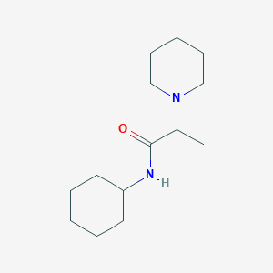 molecular formula C14H26N2O B7487667 N-cyclohexyl-2-piperidin-1-ylpropanamide 