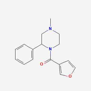 molecular formula C16H18N2O2 B7487681 Furan-3-yl-(4-methyl-2-phenylpiperazin-1-yl)methanone 