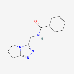 molecular formula C13H18N4O B7487695 N-(6,7-dihydro-5H-pyrrolo[2,1-c][1,2,4]triazol-3-ylmethyl)cyclohex-3-ene-1-carboxamide 