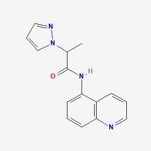 molecular formula C15H14N4O B7487731 2-pyrazol-1-yl-N-quinolin-5-ylpropanamide 