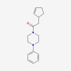 molecular formula C17H22N2O B7487732 2-Cyclopent-2-en-1-yl-1-(4-phenylpiperazin-1-yl)ethanone 