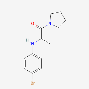 molecular formula C13H17BrN2O B7487753 2-(4-Bromoanilino)-1-pyrrolidin-1-ylpropan-1-one 