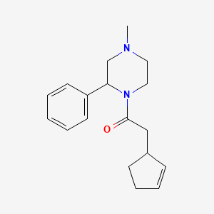 2-Cyclopent-2-en-1-yl-1-(4-methyl-2-phenylpiperazin-1-yl)ethanone