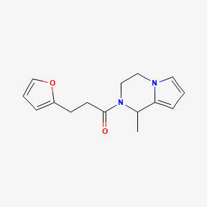 molecular formula C15H18N2O2 B7487778 3-(furan-2-yl)-1-(1-methyl-3,4-dihydro-1H-pyrrolo[1,2-a]pyrazin-2-yl)propan-1-one 