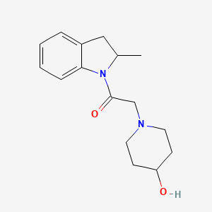 2-(4-Hydroxypiperidin-1-yl)-1-(2-methyl-2,3-dihydroindol-1-yl)ethanone