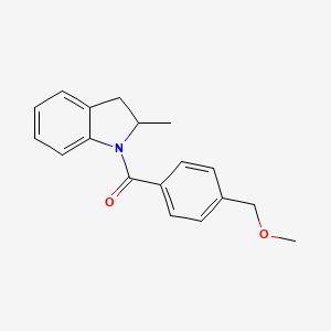 molecular formula C18H19NO2 B7487853 [4-(Methoxymethyl)phenyl]-(2-methyl-2,3-dihydroindol-1-yl)methanone 