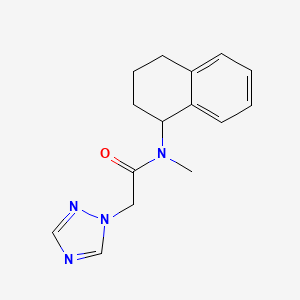 molecular formula C15H18N4O B7487874 N-methyl-N-(1,2,3,4-tetrahydronaphthalen-1-yl)-2-(1,2,4-triazol-1-yl)acetamide 