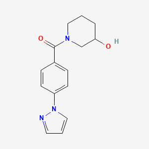 molecular formula C15H17N3O2 B7487877 (3-Hydroxypiperidin-1-yl)-(4-pyrazol-1-ylphenyl)methanone 