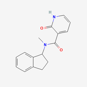 molecular formula C16H16N2O2 B7487890 N-(2,3-dihydro-1H-inden-1-yl)-N-methyl-2-oxo-1H-pyridine-3-carboxamide 