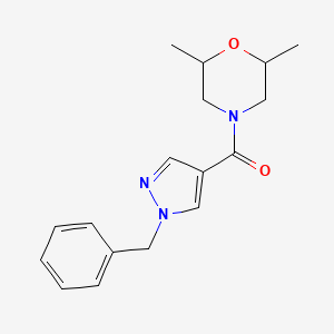 molecular formula C17H21N3O2 B7487905 (1-Benzylpyrazol-4-yl)-(2,6-dimethylmorpholin-4-yl)methanone 