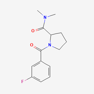 molecular formula C14H17FN2O2 B7487930 1-(3-fluorobenzoyl)-N,N-dimethylpyrrolidine-2-carboxamide 