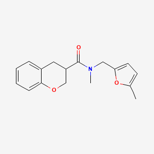 molecular formula C17H19NO3 B7487970 N-methyl-N-[(5-methylfuran-2-yl)methyl]-3,4-dihydro-2H-chromene-3-carboxamide 