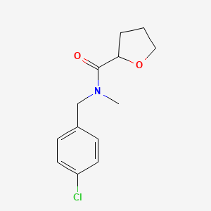 molecular formula C13H16ClNO2 B7487991 N-[(4-chlorophenyl)methyl]-N-methyloxolane-2-carboxamide 