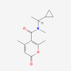 molecular formula C14H19NO3 B7488009 N-(1-cyclopropylethyl)-N,2,4-trimethyl-6-oxopyran-3-carboxamide 