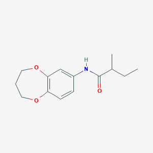 molecular formula C14H19NO3 B7488024 N-(3,4-dihydro-2H-1,5-benzodioxepin-7-yl)-2-methylbutanamide 