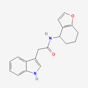 molecular formula C18H18N2O2 B7488065 2-(1H-indol-3-yl)-N-(4,5,6,7-tetrahydro-1-benzofuran-4-yl)acetamide 