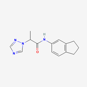 molecular formula C14H16N4O B7488089 N-(2,3-dihydro-1H-inden-5-yl)-2-(1,2,4-triazol-1-yl)propanamide 