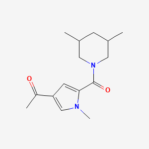 molecular formula C15H22N2O2 B7488125 1-[5-(3,5-Dimethylpiperidine-1-carbonyl)-1-methylpyrrol-3-yl]ethanone 