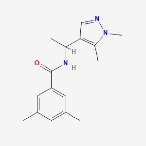 molecular formula C16H21N3O B7488150 N-[1-(1,5-dimethylpyrazol-4-yl)ethyl]-3,5-dimethylbenzamide 