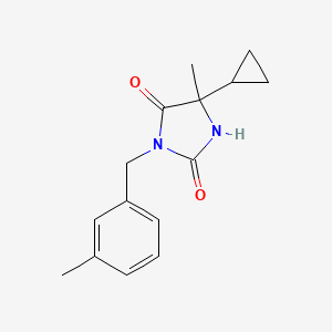 molecular formula C15H18N2O2 B7488175 5-Cyclopropyl-5-methyl-3-[(3-methylphenyl)methyl]imidazolidine-2,4-dione 