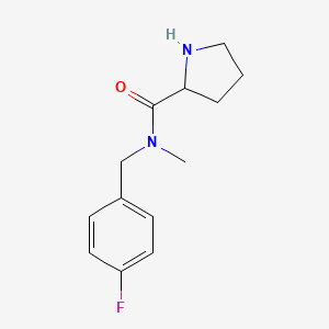 molecular formula C13H17FN2O B7488198 N-[(4-fluorophenyl)methyl]-N-methylpyrrolidine-2-carboxamide 