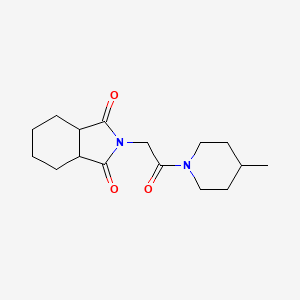 molecular formula C16H24N2O3 B7488218 2-[2-(4-Methylpiperidin-1-yl)-2-oxoethyl]-3a,4,5,6,7,7a-hexahydroisoindole-1,3-dione 