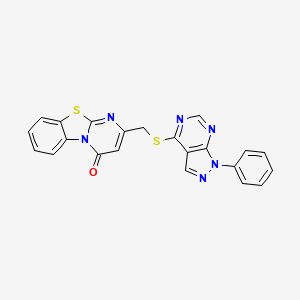 2-[(1-Phenylpyrazolo[3,4-d]pyrimidin-4-yl)sulfanylmethyl]pyrimido[2,1-b][1,3]benzothiazol-4-one