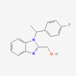 molecular formula C16H15FN2O B7488233 [1-[1-(4-Fluorophenyl)ethyl]benzimidazol-2-yl]methanol 