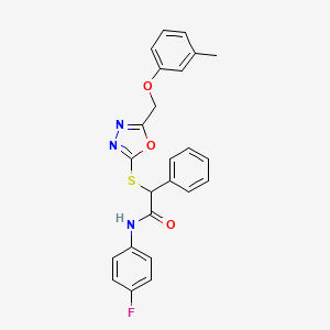 N-(4-fluorophenyl)-2-[[5-[(3-methylphenoxy)methyl]-1,3,4-oxadiazol-2-yl]sulfanyl]-2-phenylacetamide