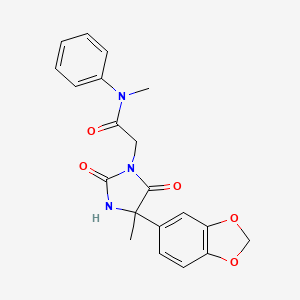 2-[4-(1,3-benzodioxol-5-yl)-4-methyl-2,5-dioxoimidazolidin-1-yl]-N-methyl-N-phenylacetamide