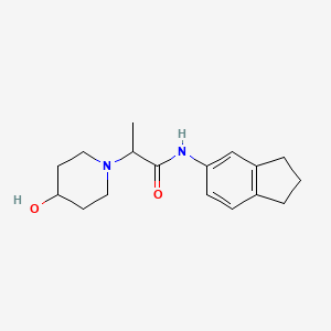 N-(2,3-dihydro-1H-inden-5-yl)-2-(4-hydroxypiperidin-1-yl)propanamide