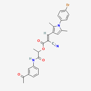 [1-(3-acetylanilino)-1-oxopropan-2-yl] (E)-3-[1-(4-bromophenyl)-2,5-dimethylpyrrol-3-yl]-2-cyanoprop-2-enoate