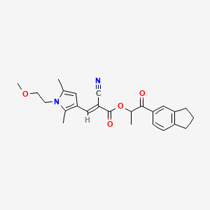 [1-(2,3-dihydro-1H-inden-5-yl)-1-oxopropan-2-yl] (E)-2-cyano-3-[1-(2-methoxyethyl)-2,5-dimethylpyrrol-3-yl]prop-2-enoate