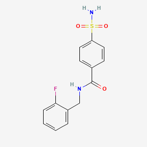 molecular formula C14H13FN2O3S B7488355 n-(2-Flouro-benzyl)-4-sulfamoyl-benzamide 