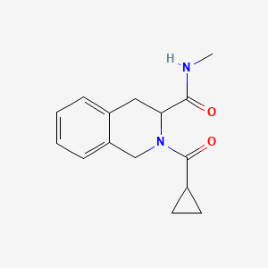 molecular formula C15H18N2O2 B7488381 2-(cyclopropanecarbonyl)-N-methyl-3,4-dihydro-1H-isoquinoline-3-carboxamide 