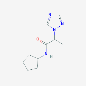 molecular formula C10H16N4O B7488464 N-cyclopentyl-2-(1,2,4-triazol-1-yl)propanamide 