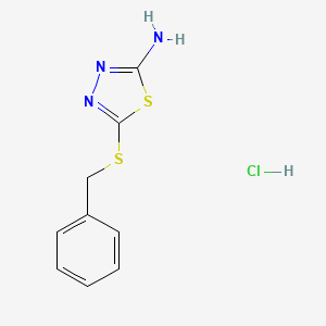 molecular formula C9H10ClN3S2 B7488467 5-Benzylsulfanyl-1,3,4-thiadiazol-2-amine;hydrochloride 