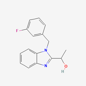 molecular formula C16H15FN2O B7488479 1-[1-[(3-Fluorophenyl)methyl]benzimidazol-2-yl]ethanol 