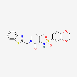 N-(1,3-benzothiazol-2-ylmethyl)-2-(2,3-dihydro-1,4-benzodioxin-6-ylsulfonylamino)-N,3-dimethylbutanamide